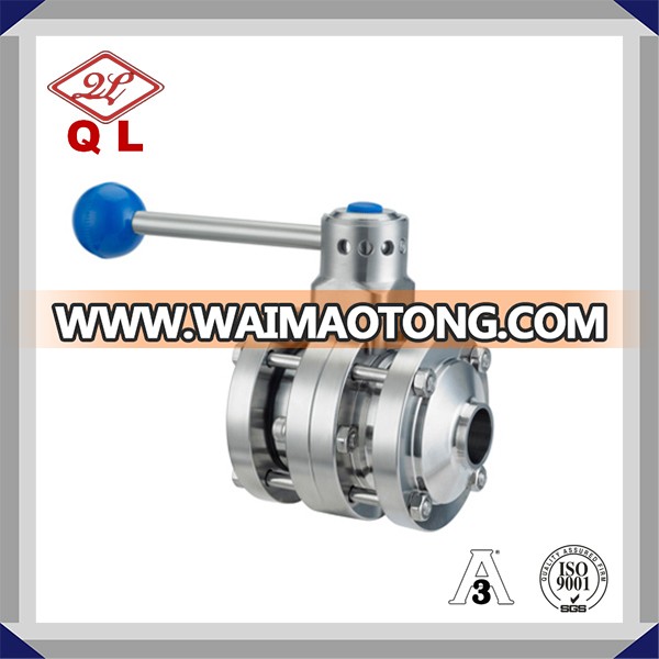 Sanitary Stainless Steel Three-Piece Butterfly Valve